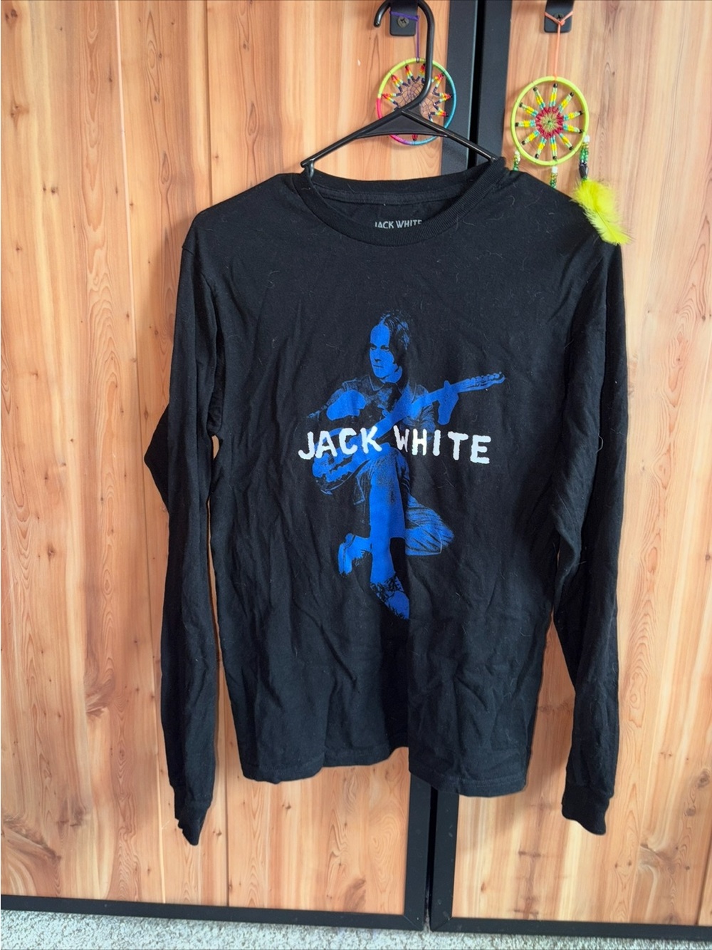 Jack White Long Sleeve Band Tee - Black with Blue Graphic